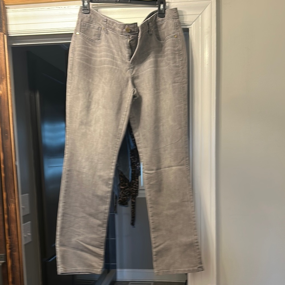 Gray Straight-Leg Jeans